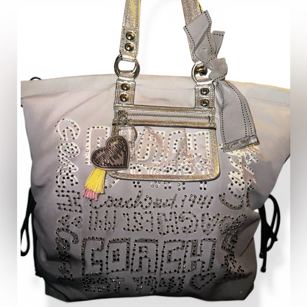 Coach Poppy Ombre Storypatch Spotlight Rhinestone Tote Bag - Picture 2 of 14